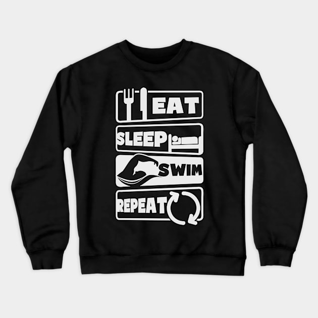 Swimming Athlete Shirt | Eat Sleep Repeat Crewneck Sweatshirt by Gawkclothing